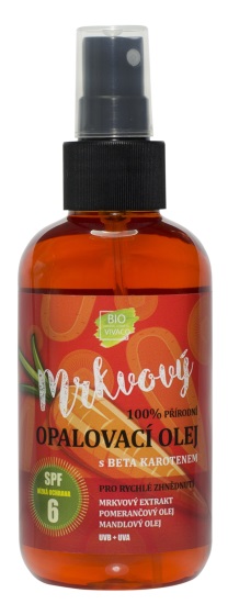 Vivaco 100% Přírodní opalovací olej s mrkvovým extraktem SPF 6 150 ml
