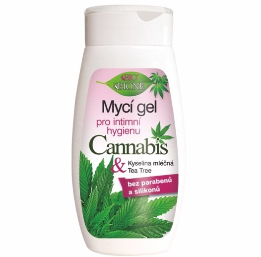 Bione Cosmetics s Tea Tree Bio Cannabis mycí gel pro intimní hygienu 260 ml
