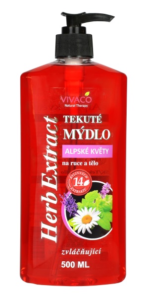 Vivaco Tekuté mýdlo Alpské květy HERB EXTRACT 500 ml