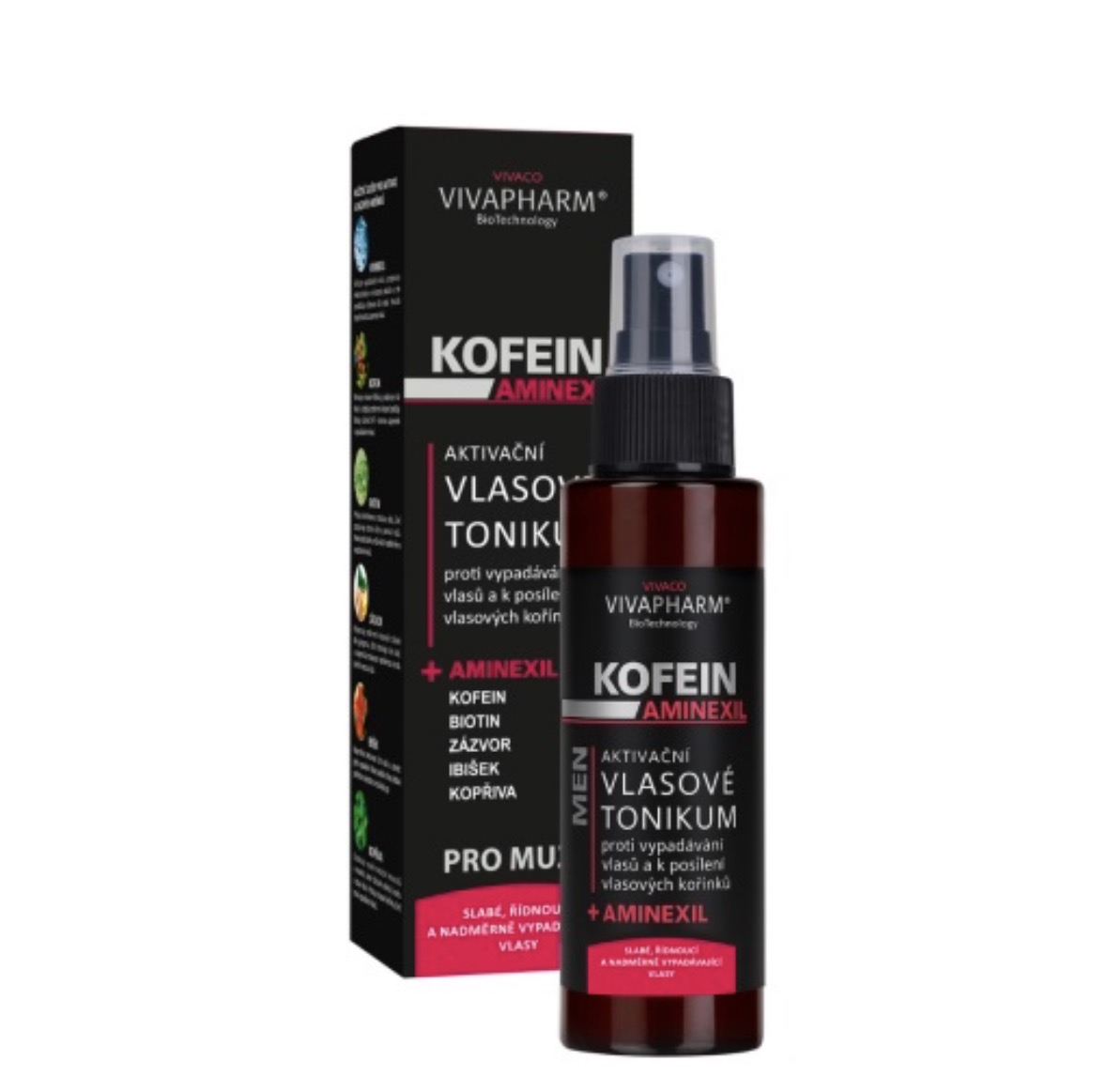 Vivaco Aktivační vlasové tonikum pro muže KOFEIN +AMINEXIL 100 ml
