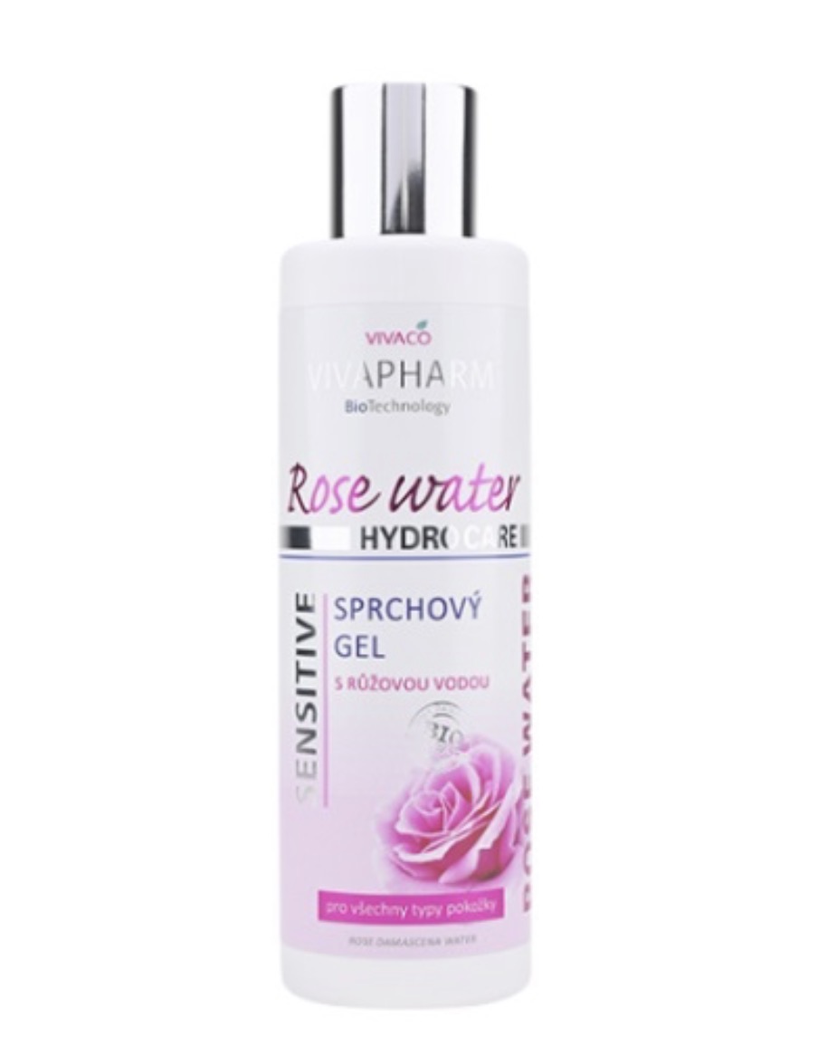 Vivaco Přírodní sprchový gel s růžovou vodou VIVAPHARM 200 ml