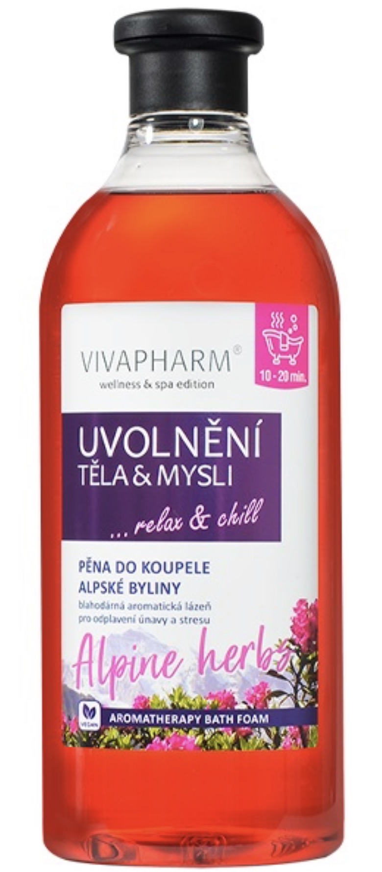 Vivaco Pěna do koupele Alpské byliny UVOLNĚNÍ TĚLA a MYSLI 750 ml