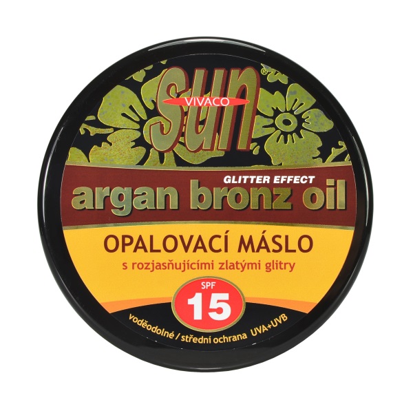 Vivaco Opalovací máslo Glitter effect s BIO arganovým olejem SPF 15 SUN 200 ml  MOMENTÁLNĚ 1KS SKLADEM!